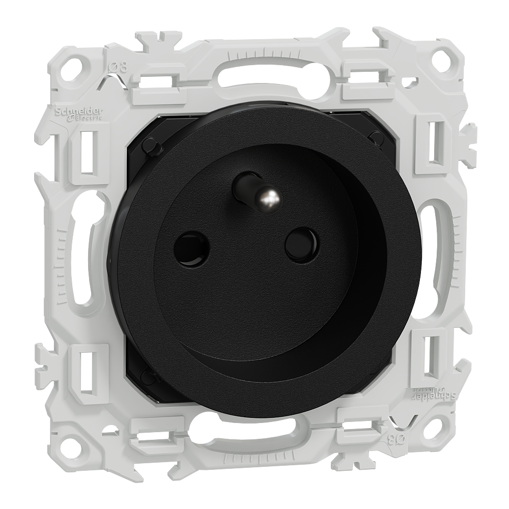 Odace prise 2P+T rénovation noir